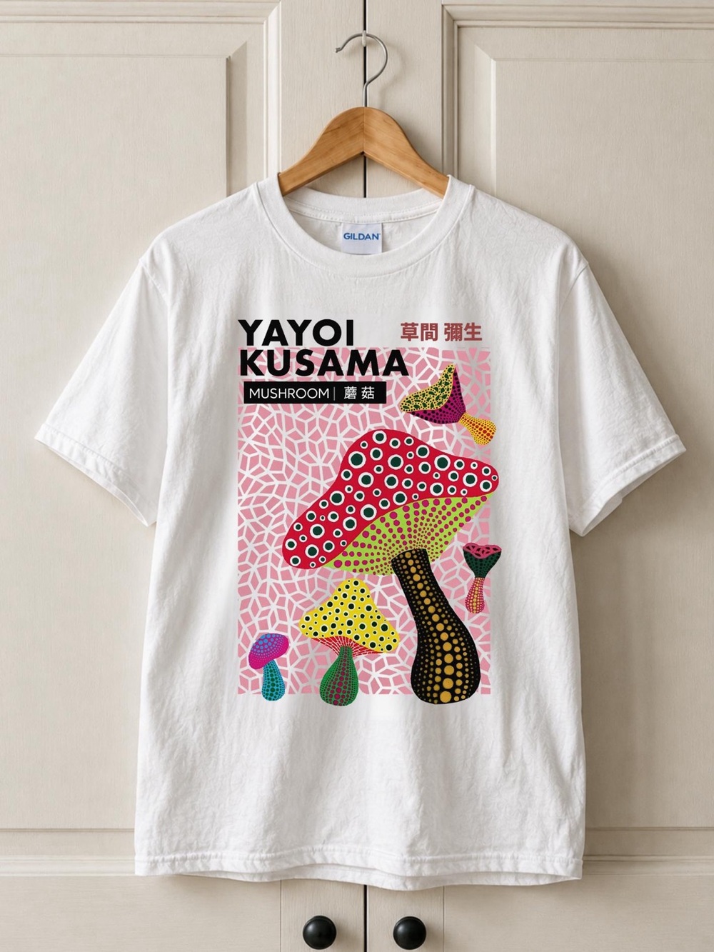 Yayoi Kusama Mushroom Graphic T-shirt Pop Art Polka Dot Tee